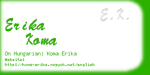 erika koma business card